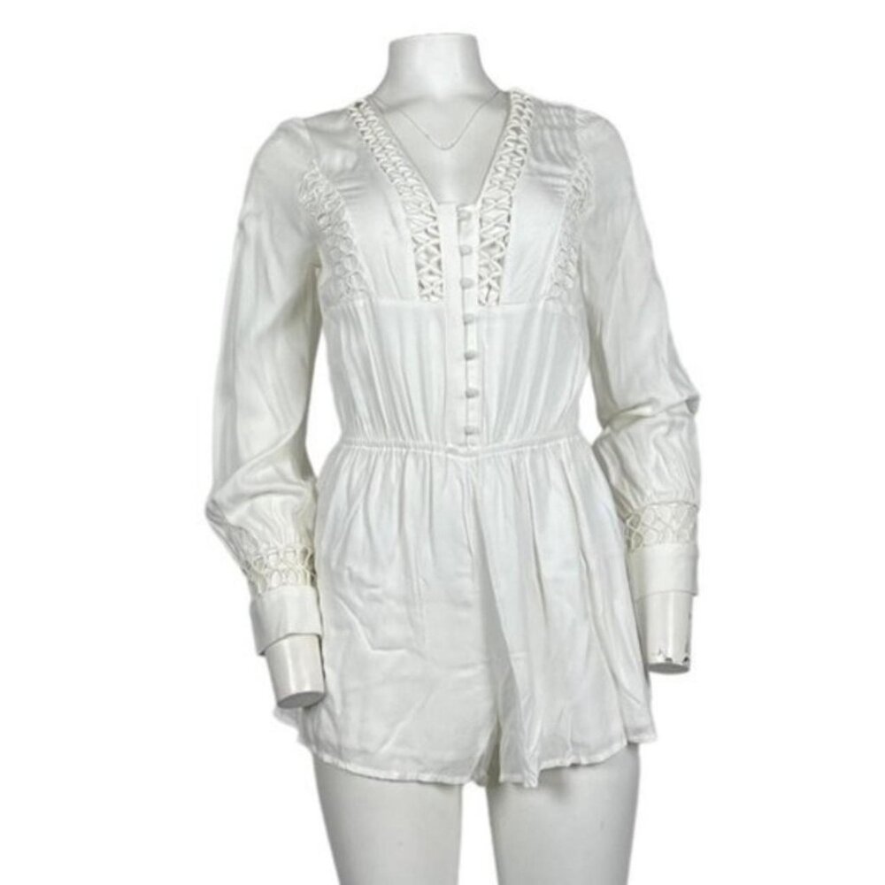 Long Sleeve Romper White